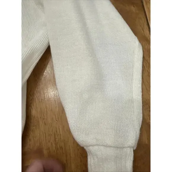 VTG Sweater Womens Sz S Lace Collar Double Breasted Gold Buttons Cottagecore - Picture 9 of 12